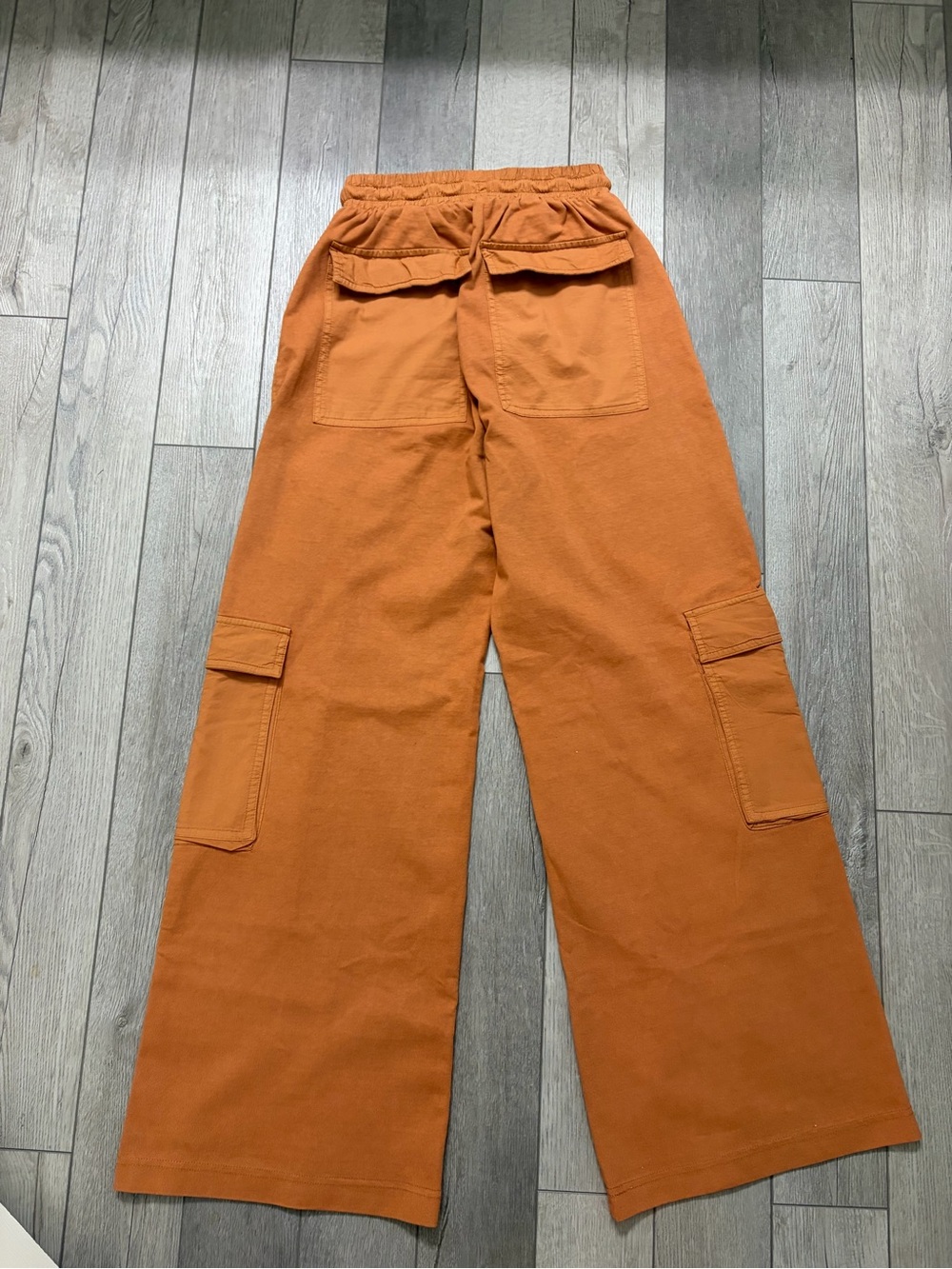 Zara Washed-Effect Cargo Pants Burnt Orange Size Small - Picture 4 of 11